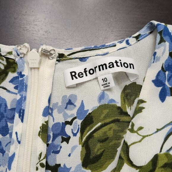 Reformation Mya Riviera Floral Mini Dress Size 10 - Picture 4 of 9